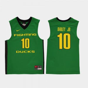 Victor Bailey Jr. Oregon Jersey College Basketball Green Replica #10 Youth