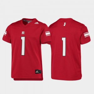 Rutgers Jersey #1 Scarlet Replica College Football For Kids