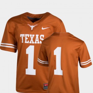 Texas Jersey Team Replica Texas Orange College Football Youth(Kids) #1