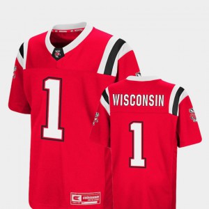 Colosseum Youth Foos-Ball Football Red #1 Wisconsin Jersey